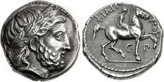 KINGS of MACEDON. Philip III Arrhidaios. 323-317 BC. AR Tetradrachm (22mm, 14.28 g, 9h). In the types of Philip II. Amphipolis mint. Struck under Polyperchon, circa 318-317 BC. Head of Zeus right, wea