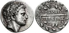 KINGS of MACEDON. Perseus. 179-168 BC. AR Didrachm (23mm, 8.53 g, 12h). Attic standard. Pella or Amphipolis mint; Zoilos, mintmaster. Struck circa 178-174 BC. Diademed head right / BAΣIΛEΩΣ ΠEPΣEΩΣ, s
