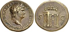 Nero. AD 54-68. Æ Sestertius (36mm, 26.49 g, 7h). Lugdunum (Lyon) mint. Struck circa AD 65. NERO CLAVD CAESAR AVG GER P M TR P IMP P P , laureate head right, globe at point of neck / S C across field,