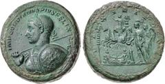 Gordian III. AD 238-244. Bimetallic Medallion (37mm, 65.96 g, 12h). Rome mint. Struck AD 243-244. GORDIANVS PIVS FELIX AVG, laureate and cuirassed bust left, wearing balteus, holding spear over should