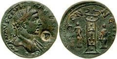 733034. Sold For $595 PISIDIA, Etenna. Severus Alexander. 222-235 AD. Æ 33mm (19.80 gm). AY K M AYPCEY AΛEΞANΔΡOC CEB, laureate bust right, slight drapery over far shoulder; c/s: TP monogram / ETENNEΩ