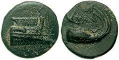 LYCIA, Phaselis. Circa 250-210 BC. Æ 11mm (0.93 gm). Prow of a galley right / ΦAΣ, stern of galley right. Heipp-Tamer B26 var. (stern left); SNG Copenhagen 123 var. (same); BMC Lycia pg. 80, 10 var. (