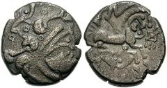 CELTIC, Gaul. The Baïocasses. Circa 1st Century BC. Billon Stater (5.39 gm). Estimate $200 CELTIC, Gaul. The Baïocasses. Circa 1st Century BC. Billon Stater (5.39 gm). Celticized head right, degraded 