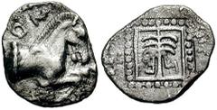 TROAS, Skepsis. Circa 450 BC. AR Hemiobol (0.47 gm). Estimate $100 TROAS, Skepsis. Circa 450 BC. AR Hemiobol (0.47 gm). Forepart of Pegasus right / Tree; N-E (retrograde); all within incuse square. SN