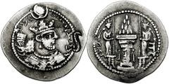 SASANIAN KINGS of PERSIA. Yazdgard II. 438-457 AD. AR Drachm (4.04 gm). AW mint. Estimate $200 SASANIAN KINGS of PERSIA. Yazdgard II. 438-457 AD. AR Drachm (4.04 gm). AW mint. Crowned bust right; coun