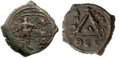HERACLIUS. 610-641 AD. Æ Three-quarter Follis (5.65 gm). Thessalonica mint. Dated year 20 (629/30 AD). Estimate $400 HERACLIUS. 610-641 AD. Æ Three-quarter Follis (5.65 gm). Thessalonica mint. Dated y