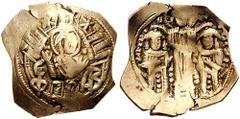 JOHN V with JOHN VI. 1341-1391. AV Hyperpyron (3.48 gm). Constantinople mint. Struck 1347-1353. Estimate $2000 JOHN V with JOHN VI. 1341-1391. AV Hyperpyron (3.48 gm). Constantinople mint. Struck 1347