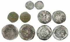 ORIENTAL GREEK. Lot of three AR Drachms. Includes the following: SASANIAN KINGS of PERSIA. Yazdgard III. 632-651 AD. AR Drachm (32mm, 3.42 gm). SK mint. Dated Year 4 (635-636 AD). Crowned bust right /