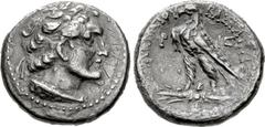 PTOLEMAIC KINGS of EGYPT. Ptolemy VI Philometor. 180-145 BC. AR Didrachm (20.5mm, 6.70 g, 12h). Uncertain mint in Cyprus. Dated year 116 of an uncertain era (147/6 BC). Diademed head of Ptolemy I righ