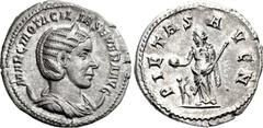 Otacilia Severa. Augusta, AD 244-249. AR Antoninianus (23mm, 4.36 g, 7h). Antioch mint. Struck under Philip I, AD 244. MARCIA OTACIL IA SEVERA AVG, draped bust right, wearing stephane, set on crescent