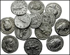 ROMAN IMPERIAL. Antoninus Pius to Gordian III. Lot of thirteen AR Denarii. Includes the following: ANTONINUS PIUS. Genius Senatus // SEPTIMIUS SEVERUS. Felicitas // Same. Jupiter // Same. Victory // C