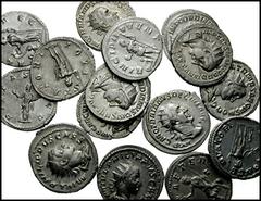 ROMAN IMPERIAL. Gordian III to Trebonianus Gallus. Lot of fifteen AR Antoniniani. Includes the following: GORDIAN III. Fides Militum // Same. Jupiter Conservator // Same. Jupiter Stator (3) // PHILIP 