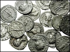 ROMAN IMPERIAL. The Severan Dynasty. Lot of sixteen AR Denarii and Antoniniani. Includes the following: SEPTIMIUS SEVERUS. Denarius. Neptune // JULIA DOMNA. Denarius. Venus // Same. Antoninianus. Venu