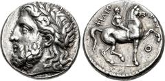 KINGS of MACEDON. Philip III Arrhidaios. 323-317 BC. AR Tetradrachm (23mm, 14.19 g, 7h). In the types of Philip II. Pella mint. Struck under Antipater or Polyperchon, circa 323-318/7 BC. Head of Zeus 