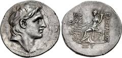 SELEUKID KINGS of SYRIA. Demetrios I Soter. 162-150 BC. AR Tetradrachm (31mm, 16.84 g, 1h). Antioch on the Orontes mint. Dated SE 160 (153/2 BC). Diademed head right in laurel wreath border / BAΣIΛEΩΣ