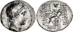 SELEUKID KINGS of SYRIA. Demetrios II Nikator. First reign, 146-138 BC. AR Tetradrachm (30mm, 16.38 g, 1h). Antioch on the Orontes mint. Dated SE 167 (146/5 BC). Diademed head right / BAΣIΛEΩΣ ΔHMHTPI