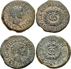 SPAIN, Bilbilis. Tiberius. AD 14-37. Lot of two (2) Æ Asses. L. Aelius Sejanus, consul along with the emperor. Struck AD 31. Both VF, second coin a bit rough. From the R.A.M. Collection. Ex Classical 