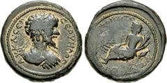 SYRIA, Decapolis. Dium . Septimius Severus. AD 193-211. Æ (3mm, 28.86 g, 12h). Struck CY 268 (AD 205/6). AV · K · Λ · CЄΠ CЄOVHPOC ·, laureate, draped, and cuirassed bust right / [Є]TOYC HΞC (date) ab