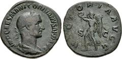 Gordian I. AD 238. Æ Sestertius (31mm, 17.12 g, 11h). Rome mint. IMP CAES M ANT GORDIANVS AFR AVG, laureate, draped, and cuirassed bust right / VICTORIA AVGG, S C across field, Victory, draped, advanc