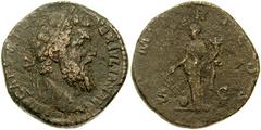 DIDIUS JULIANUS. 193 AD. Æ Sestertius (28mm, 19.35 gm). Laureate head right, seen from behind / Fortuna standing left, holding rudder on globe and cornucopiae. RIC IV 15; A. M. Woodward, "The Coinage 