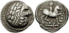 CELTIC, Danube Region. Imitating Philip II of Macedon. Circa 3rd century BC. AR Tetradrachm (11.89 gm). Estimate $750  CELTIC, Danube Region. Imitating Philip II of Macedon. Circa 3rd century BC. AR T