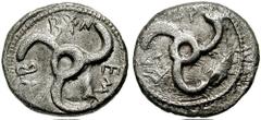 DYNASTS of LYCIA. Trbbenimi and Vedrei. Circa 380-370 BC. AR Third Stater (3.31 gm). Estimate $300 DYNASTS of LYCIA. Trbbenimi and Vedrei. Circa 380-370 BC. AR Third Stater (3.31 gm). Triskeles / Tris