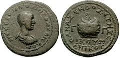 CILICIA, Anazarbus. Hostilian, as Caesar. 250 AD. Æ 25mm (10.68 gm). Dated year 268 (250 AD). Estimate $150 CILICIA, Anazarbus. Hostilian, as Caesar. 250 AD. Æ 25mm (10.68 gm). Dated year 268 (250 AD)
