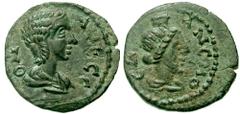 CILICIA, Anemurium. Julia Mamaea, mother of Severus Alexander. Augusta, 222-235 AD. Æ 18mm (3.24 gm). Dated regnal year 4 of Alexander (225/6 AD). Estimate $150 CILICIA, Anemurium. Julia Mamaea, mothe