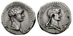 CAPPADOCIA, Caesarea. Nero, with Agrppina. 54-68 AD. AR Didrachm (7.36 gm). Struck circa 58-60 AD. Estimate $1000 CAPPADOCIA, Caesarea. Nero, with Agrppina. 54-68 AD. AR Didrachm (7.36 gm). Struck cir