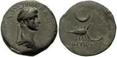 KINGS of COMMAGENE. Antiochos IV. 38-72 AD. Æ 24mm (7.59 gm). Cietis mint. Estimate $300 KINGS of COMMAGENE. Antiochos IV. 38-72 AD. Æ 24mm (7.59 gm). Cietis mint. Diademed and draped bust right / Cre