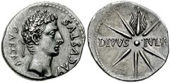 AUGUSTUS. 27 BC-14 AD. AR Denarius (3.78 gm). Spanish mint (Colonia Caesaraugusta?). Struck circa 19-18 BC. Estimate $1000  AUGUSTUS. 27 BC-14 AD. AR Denarius (3.78 gm). Spanish mint (Colonia Caesarau
