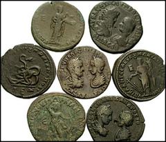 ROMAN PROVINCIAL. MOESIA INFERIOR, Marcianopolis. Lot of seven Æ. Lot includes the following: Septimius Severus and Julia Domna. Æ 27mm. Fortuna Redux // Caracalla and Geta. Æ 27mm. Artemis with bow /