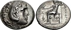 LYCIA, Phaselis. Circa 221/0-189/8 BC. AR Tetradrachm (29mm, 16.79 g, 12h). In the name and types of Alexander III of Macedon. Dated CY 6 (216/5 BC). Head of Herakles right, wearing lion skin / Zeus A