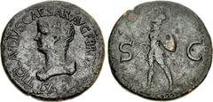 Britannicus. AD 41-55. Æ Sestertius (36mm, 25.80 g, 6h). Uncertain Balkan/Thracian mint. Struck under Claudius, circa AD 50-54. TI CLAVDIVS • CAESAR • AVG • F • BRITAN[NI]CVS •, bareheaded and draped 