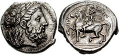 KINGS of MACEDON. Philip II. 359-336 BC. AR Tetradrachm (14.36 gm). Amphipolis mint. Struck circa 355-348 BC. Estimate $2500  KINGS of MACEDON. Philip II. 359-336 BC. AR Tetradrachm (14.36 gm). Amphip