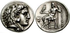 KINGS of MACEDON. Alexander III. 336-323 BC. AR Tetradrachm (17.19 gm). Memphis mint. Lifetime issue, struck 332-323 BC. Estimate $3000  KINGS of MACEDON. Alexander III. 336-323 BC. AR Tetradrachm (17