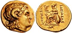 KINGS of THRACE. Lysimachos. 323-281 BC. AV Stater (8.31 gm). Kalchedon mint. Circa 205-195 BC. Estimate $1500  KINGS of THRACE. Lysimachos. 323-281 BC. AV Stater (8.31 gm). Kalchedon mint. Circa 205-