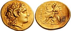 KINGS of THRACE. Lysimachos. 323-281 BC. AV Stater (8.54 gm). Uncertain mint. Circa 2nd century BC. Estimate $1500 KINGS of THRACE. Lysimachos. 323-281 BC. AV Stater (8.54 gm). Uncertain mint. Circa 2