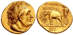 PTOLEMAIC KINGS of EGYPT. Ptolemy I. 305-285 BC. AV Stater (7.12 gm). Kyrene mint. Struck circa 300-298 BC. Estimate $10000  PTOLEMAIC KINGS of EGYPT. Ptolemy I. 305-285 BC. AV Stater (7.12 gm). Kyren