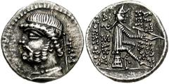 KINGS of PARTHIA. Phraates II. 132-126 BC. AR Drachm (3.60 gm). Tambrax mint. Struck circa 128-126 BC. Estimate $300  KINGS of PARTHIA. Phraates II. 132-126 BC. AR Drachm (3.60 gm). Tambrax mint. Stru