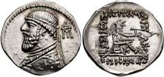 KINGS of PARTHIA. Mithradates II. Circa October 122 - October 91 BC. AR Drachm (4.29 gm). Ekbatana mint. Struck circa 119-109 BC. Estimate $300 KINGS of PARTHIA. Mithradates II. Circa October 122 - Oc