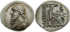 KINGS of PARTHIA. Mithradates II. Circa October 122 - October 91 BC. AR Drachm (4.21 gm). Ekbatana mint. Struck circa 119-109 BC. Estimate $200 KINGS of PARTHIA. Mithradates II. Circa October 122 - Oc
