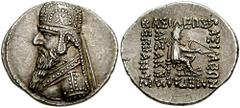 KINGS of PARTHIA. Mithradates II. Circa October 122 - October 91 BC. AR Drachm (4.13 gm). Ekbatana mint. Struck circa 96/5-91 BC. Estimate $150 KINGS of PARTHIA. Mithradates II. Circa October 122 - Oc