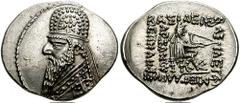 KINGS of PARTHIA. Mithradates II. Circa October 122 - October 91 BC. AR Drachm (4.10 gm). Ekbatana mint. Struck circa 96/5-91 BC. Estimate $200 KINGS of PARTHIA. Mithradates II. Circa October 122 - Oc