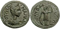 CILICIA, Colybrassus. Julia Mamaea, mother of Severus Alexander. Augusta, 222-235 AD. Æ 25mm (8.29 gm). Estimate $300 CILICIA, Colybrassus. Julia Mamaea, mother of Severus Alexander. Augusta, 222-235 