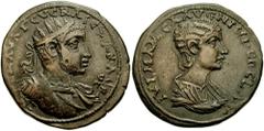 CILICIA, Ninica-Claudiopolis. Severus Alexander, with Julia Mamaea. 222-235 AD. Æ 34mm (17.22 gm). Estimate $400 CILICIA, Ninica-Claudiopolis. Severus Alexander, with Julia Mamaea. 222-235 AD. Æ 34mm 