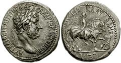 CILICIA, Seleucia ad Calycadnum. Hadrian. 117-138 AD. AR Didrachm (8.52 gm). Estimate $750 CILICIA, Seleucia ad Calycadnum. Hadrian. 117-138 AD. AR Didrachm (8.52 gm). AUT KAI QE TRA P UI WE NER TRA A