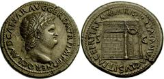NERO. 54-68 AD. Æ Sestertius (24.64 gm). Lugdunum (Lyon) mint. Struck circa 65 AD. Estimate $5000 NERO. 54-68 AD. Æ Sestertius (24.64 gm). Lugdunum (Lyon) mint. Struck circa 65 AD. NERO CLAVD CAESAR A
