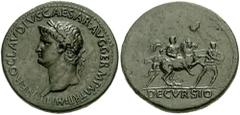 NERO. 54-68 AD. Æ Sestertius (27.97 gm). Rome mint. Struck circa 63 AD. Estimate $2500 NERO. 54-68 AD. Æ Sestertius (27.97 gm). Rome mint. Struck circa 63 AD. NERO CLAVDIVS CAESAR AVG GERM P M TR P IM