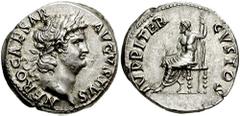 NERO. 54-68 AD. AR Denarius (3.47 gm). Rome mint. Struck 64-65 AD. Estimate $5000  NERO. 54-68 AD. AR Denarius (3.47 gm). Rome mint. Struck 64-65 AD. NERO CAESAR AVGVSTVS, laureate head right / IVPPIT